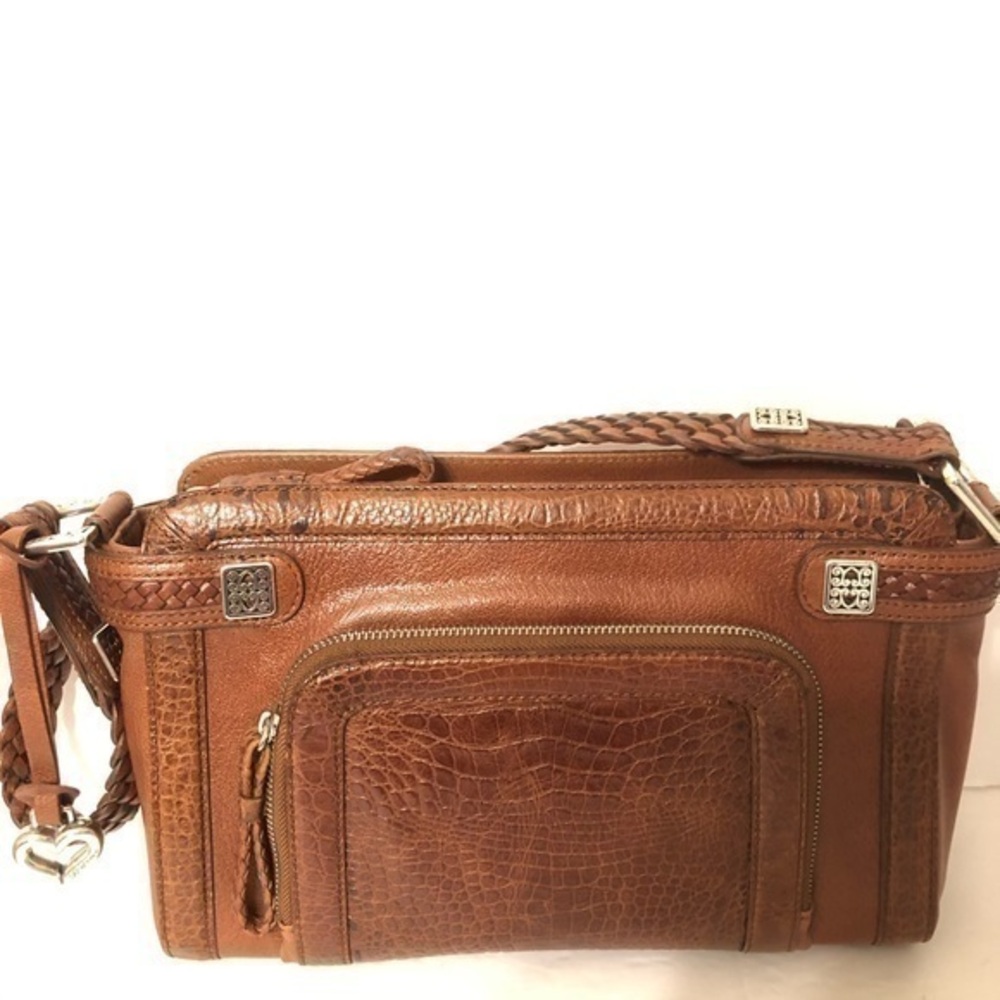 BRIGHTON brown leather embossed bag